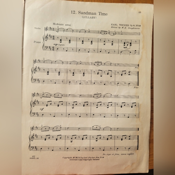 Antique Vintage 1930 Carl Fischer Violin & Piano Duets Sheet Music No CoverAll - Picture 9 of 9